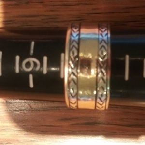 Bali Sterling Silver, Gold ring, approx sz 10